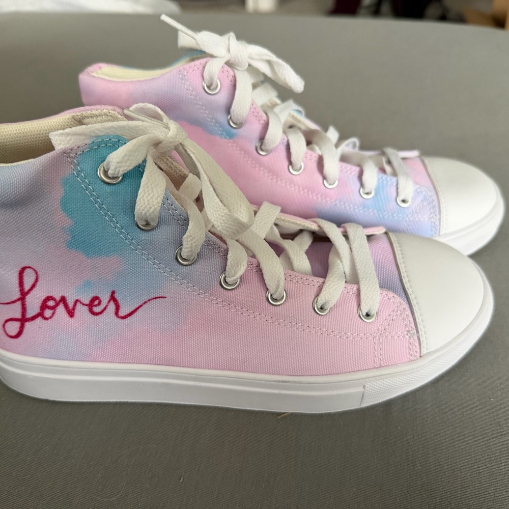 Lover Pastel Pink and Blue Canvas Sneakers